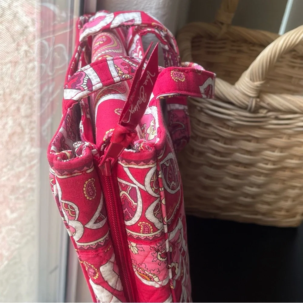 Vera Bradley Quilted Red Floral Personal Laptop Bag